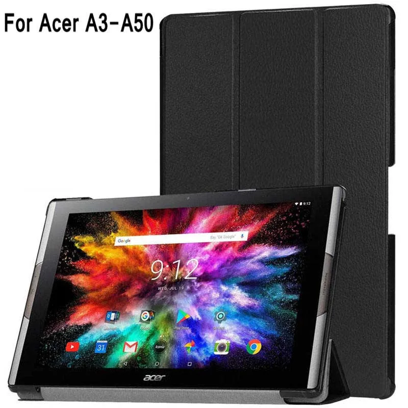Для Acer Iconia Tab 10 A3 A50 One 1 дюймов планшет ультра тонкий магнитный 3 складной Стенд PU
