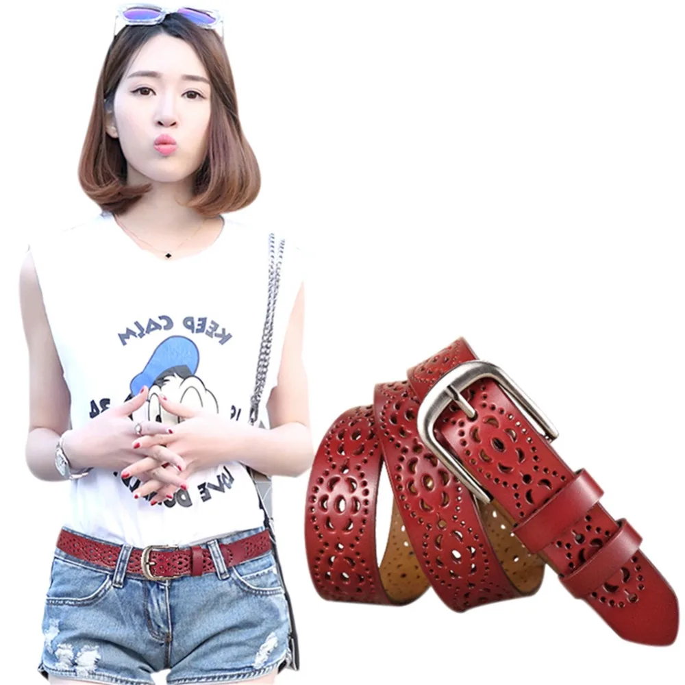 Ремень женский широкий из натуральной кожи с цветочным узором|skin belt|genuine leather