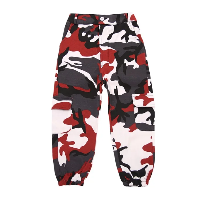 Pants Костюм в стиле хип-хоп; детская одежда для уличных танцев; черные топы с длинными рукавами; камуфляжные штаны; Детские костюмы для джазовых танцев для девочек; DN1741 - Цвет: Pants