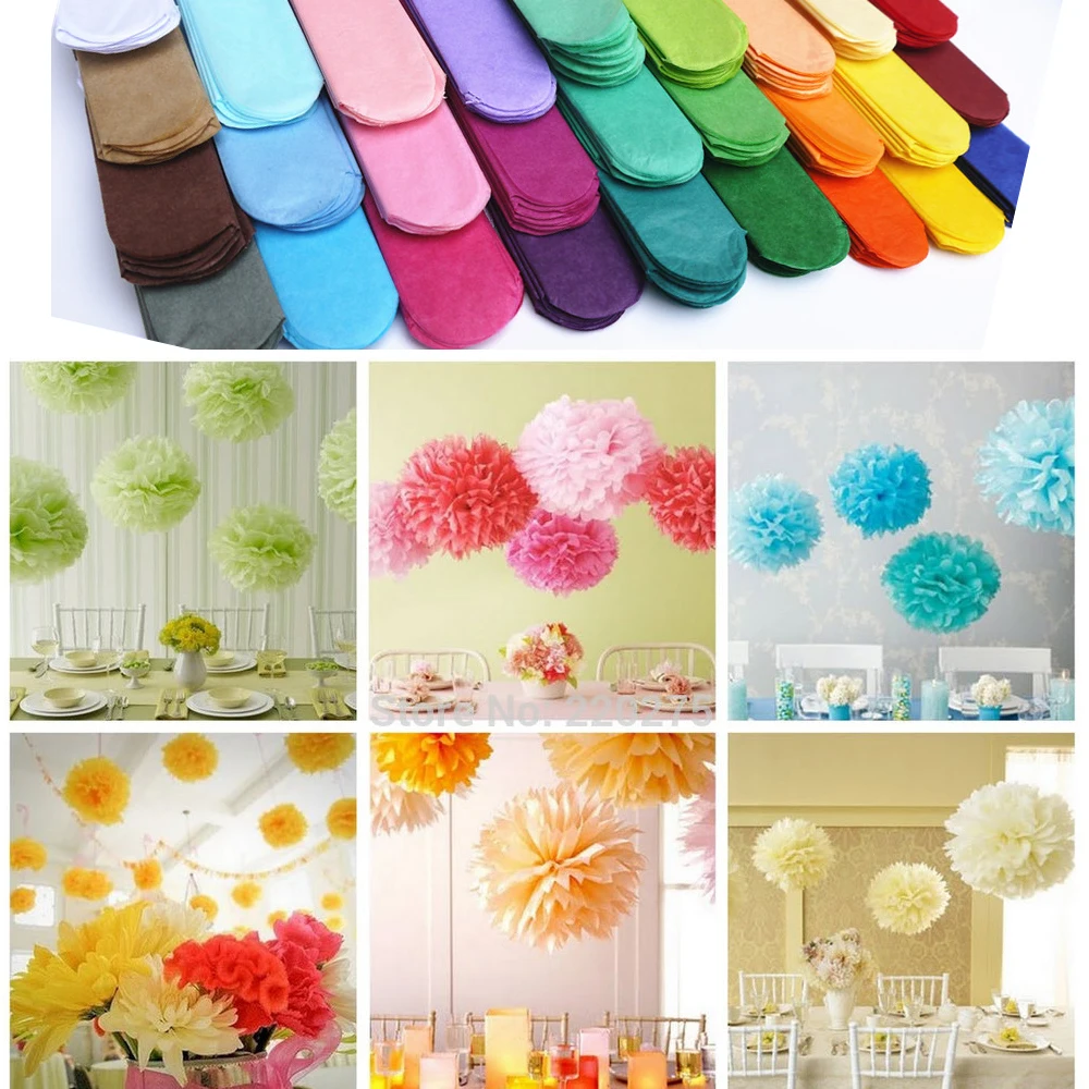 Govaz Wedding Decoration Events Accessories 20 25 30cm Pom Pom Tissue Paper Pompom Ball Party Supplies Baby Shower Birthday