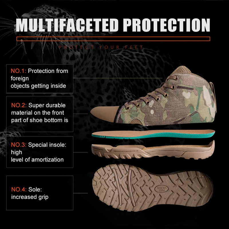 FREE SOLDIER outdoor sports tactical military men's shoes with lightweight trekking for camping ,hiking climbing shoes