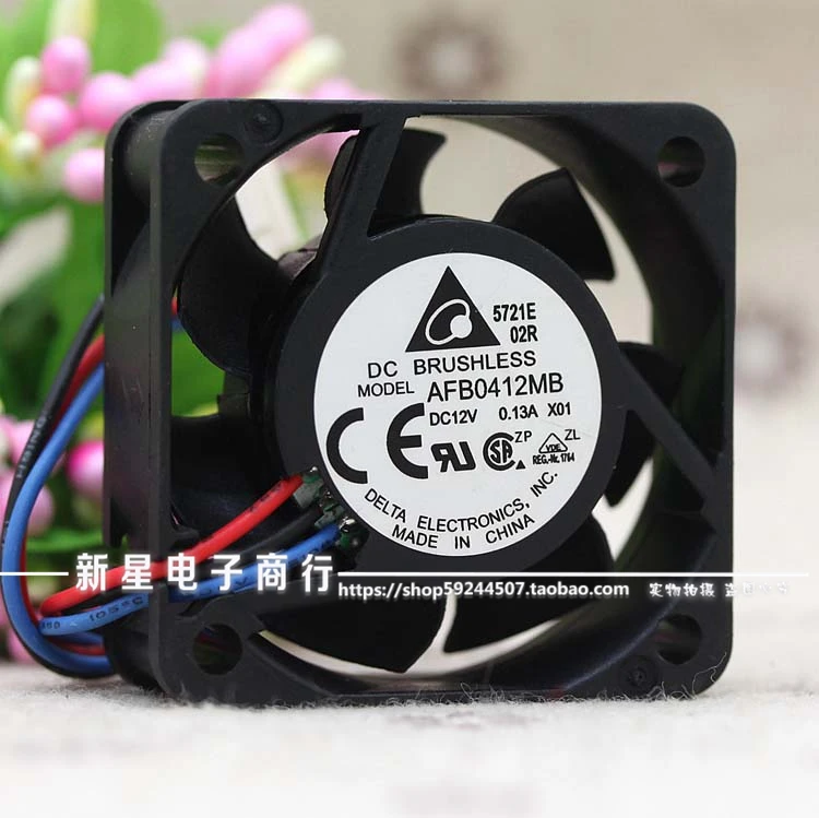 3-проводной охлаждающий вентилятор для сервера Delta Electronics AFB0412MB DC 12V 0.13A 40x40x15mm
