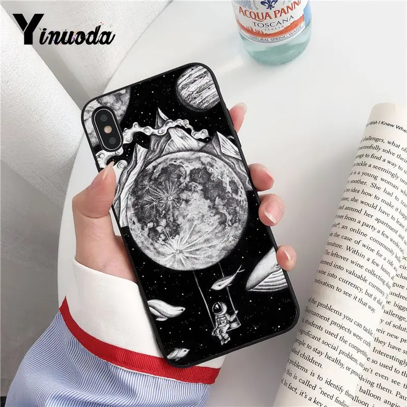 Yinuoda космическая Луна астронавт Новинка чехол для телефона Fundas iPhone 8 7 6 6S Plus X XS MAX 5