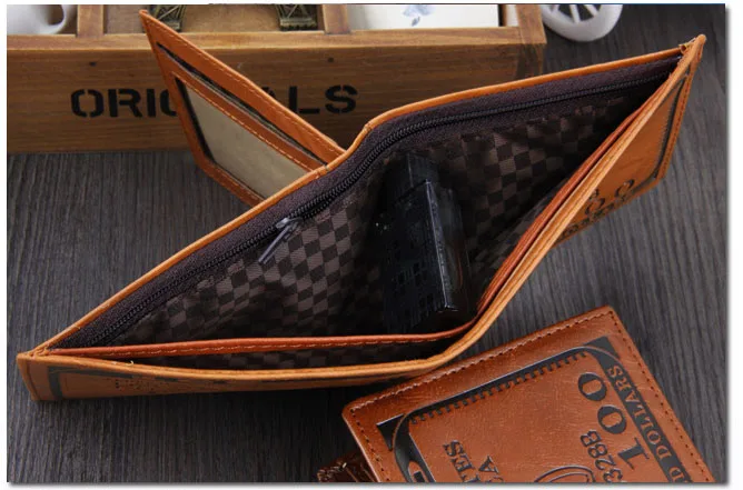 Винтажные мужские кошельки классический двойной короткий кошелек из