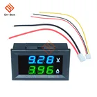 Вольтметр Амперметр постоянного тока 100 в 10 А, светодиодный дисплей 0,56 дюйма, синий + красный светодиодный двойной усилитель, цифровой измеритель внешнего аккумулятора