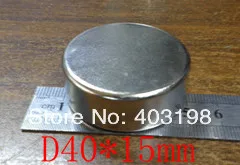 

2pcs/Pack Super Powerful Strong Rare Earth Block NdFeB Magnet Neodymium N35 Magnets D40*15mm --Free Shipping
