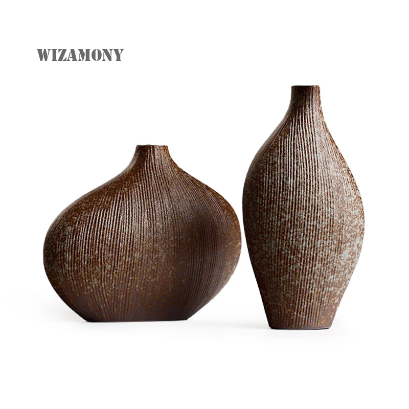 WIZAMONY, Новое поступление, европейские Стильные вазы, ретро кирпичная посуда, terra-cotta, Керамическая Современная столешница, ваза для цветов, для украшения дома