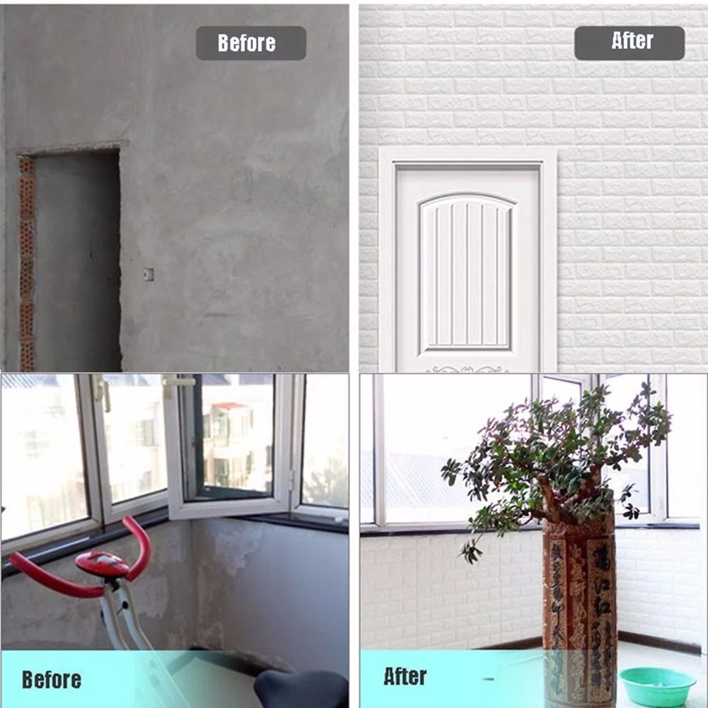 1 Sheet PE Foam 3D DIY Wall Sticker Retro Embossed Brick Home Room Decoration Stickers &amp Posters New | Дом и сад