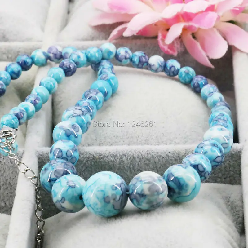 Hot Sale Crafts Tower Necklace Chain Semi-precious Stone Riverstones Rain Flower Rainbow Ornaments 6-14mm Jewelry Making 18inch | Украшения