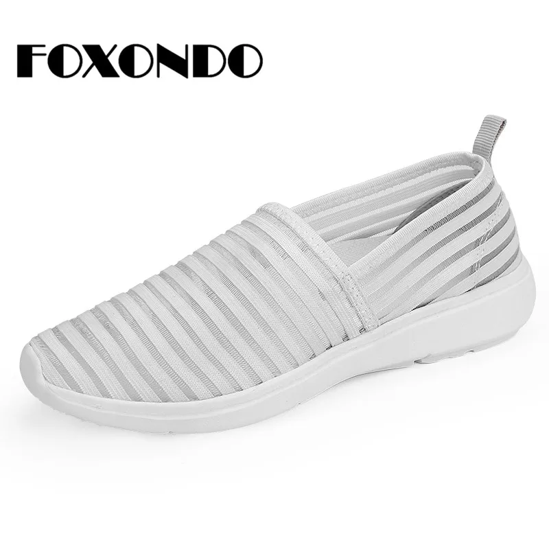 FOXONDO/2019 Женские повседневные кроссовки на плоской подошве женская обувь для