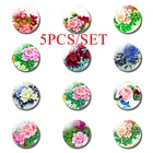 5 шт.компл. красивый цветок пиона 25 мм Круглый купол стеклянный ювелирные изделия подарок для девочек цветок язык: полный ласковый богатый