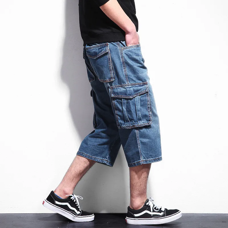 Шорты карго Idopy мужские джинсовые классические брюки из денима в винтажном стиле