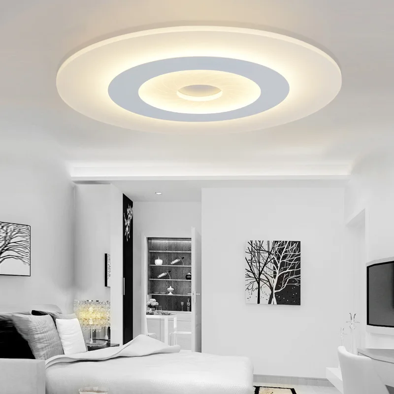 Nordic Simple Round Acrylic Led Ceiling Lights Lustre PMMA Bedroom Dimmable Lamp Novelty Lighting Light IY108224 | Освещение