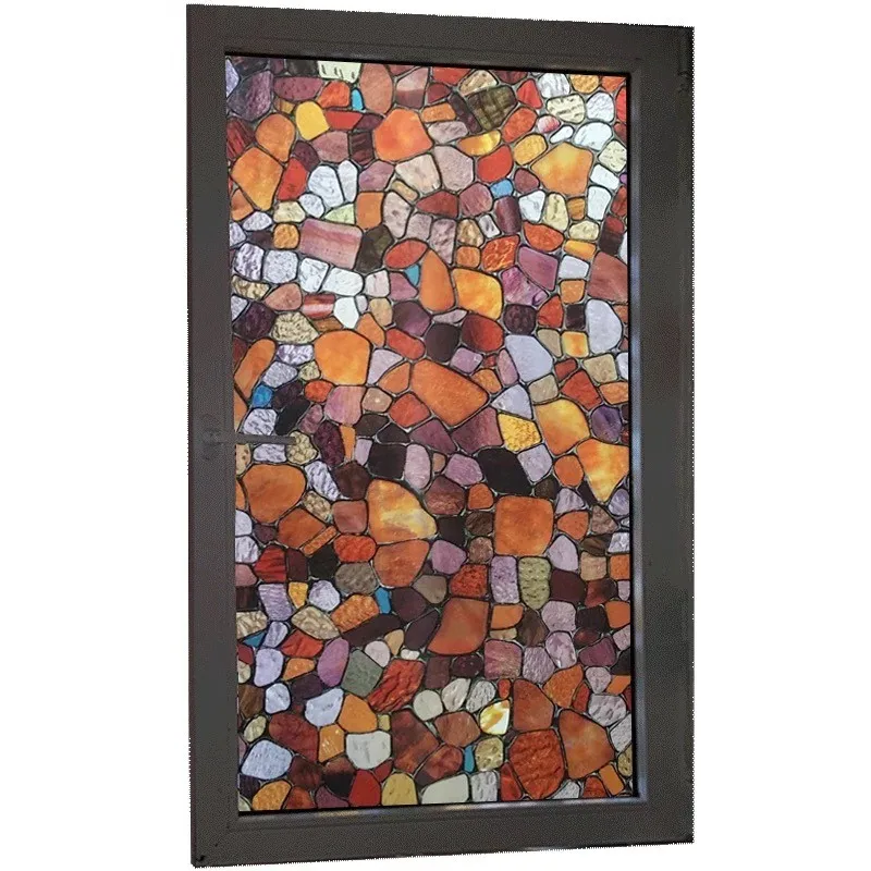

Colored stone Static Window Privacy Film Glass Sticker Decorative films for furniture Stained bathroom Home Decor Glass Films