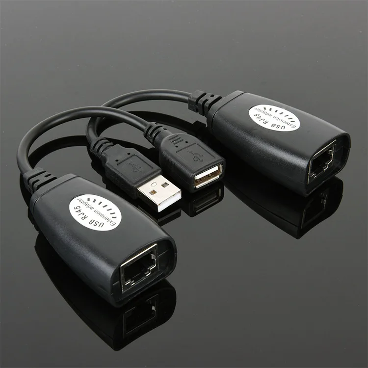 1 пара удлинителей USB на RJ45 адаптер Удлинителя через Cat5 LAN кабель до 150 футов |