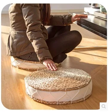 Толстая Подушка кошачий хвост ручной работы подушка для медитации соломенный