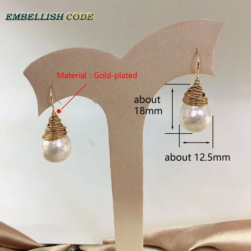 Серьги Подвески ручной работы с золотым покрытием в стиле барокко|drop earrings|shaped