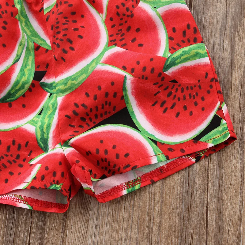 2018 новый летний Дети для маленьких девочек арбуз наряды без рукавов Безрукавки
