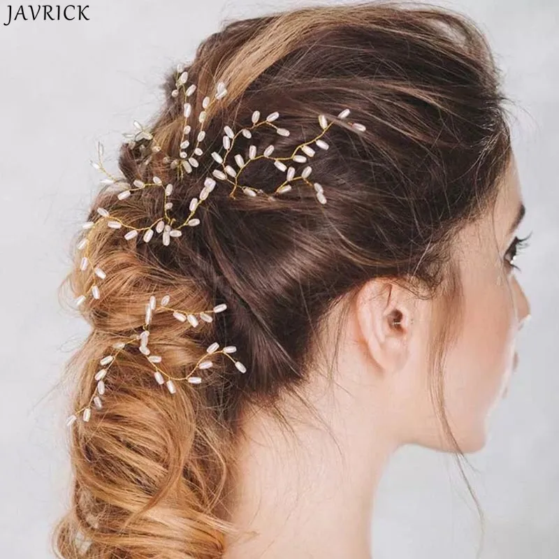JAVRICK модные свадебные искусственный жемчуг шпильки для прически невесты клипсы