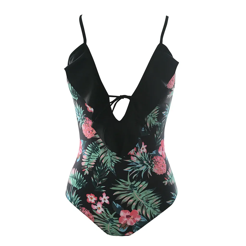 Женский купальник-монокини бразильский винтажный купальник с принтом пляжная