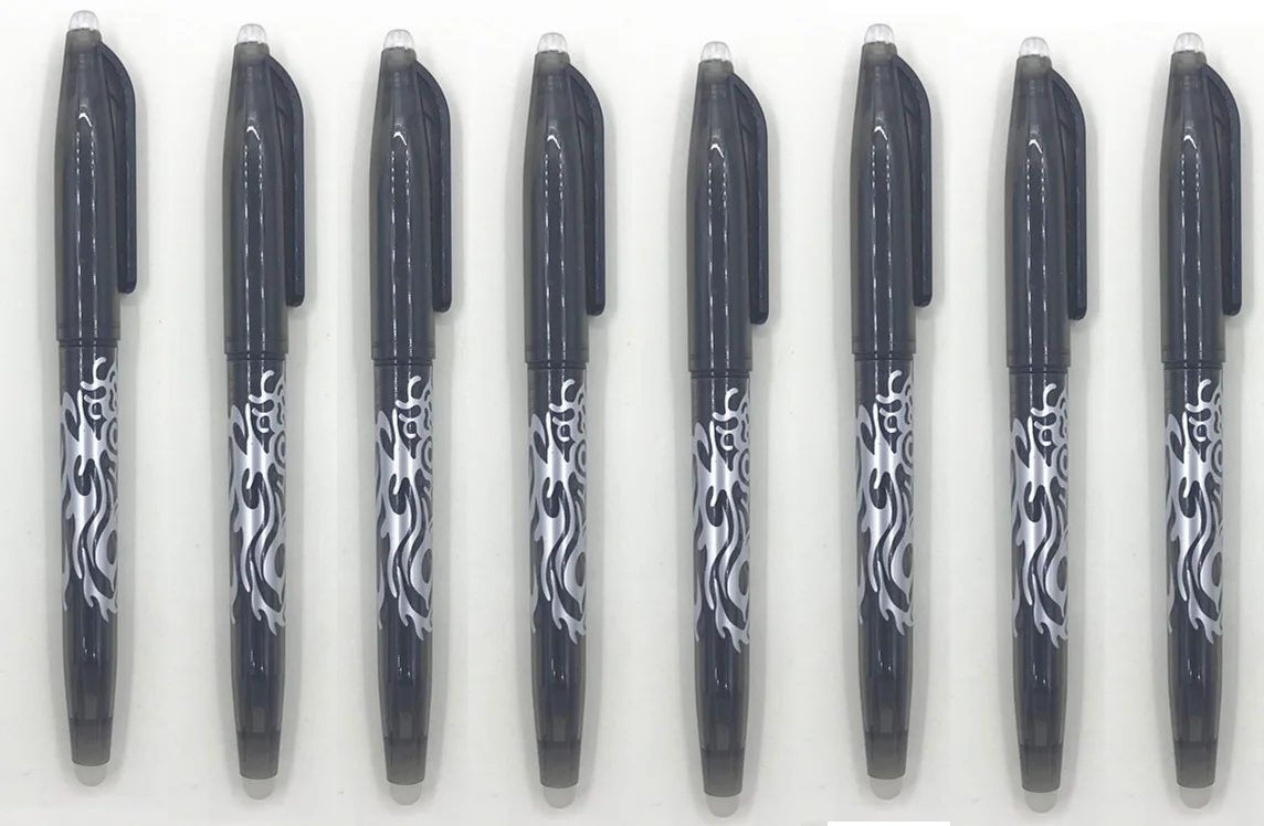 8Pcs Black 8 шт./компл. со стирающимися чернилами гелевые ручки Magic Контроль температуры красочная ручка 0,5 мм Радужная ручка, ручка для студентов подарок школьные канцелярские товары - Цвет: 8Pcs Black