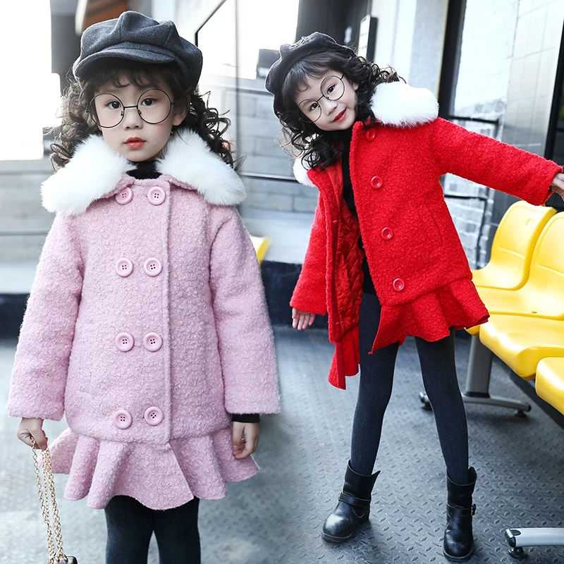 Зимняя куртка для маленьких девочек 2017 Детское пальто с длинным рукавом теплая