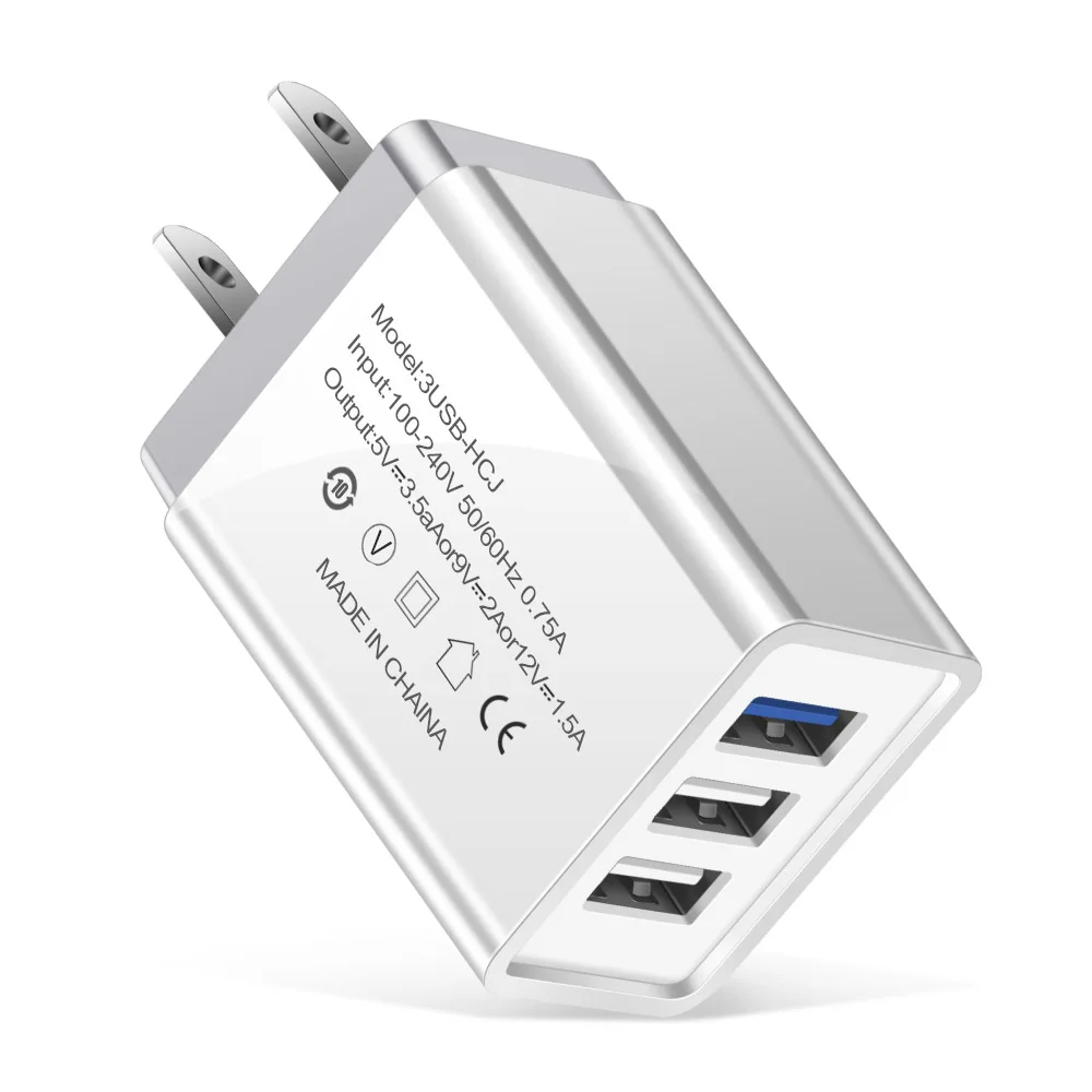 US White 3 порта USB зарядное устройство Универсальное зарядное устройство для мобильного телефона EU/US для iPhone 6 7 8 Plus X Max Быстрая зарядка настенное зарядное устройство для huawei Xiaomi - Тип штекера: US White