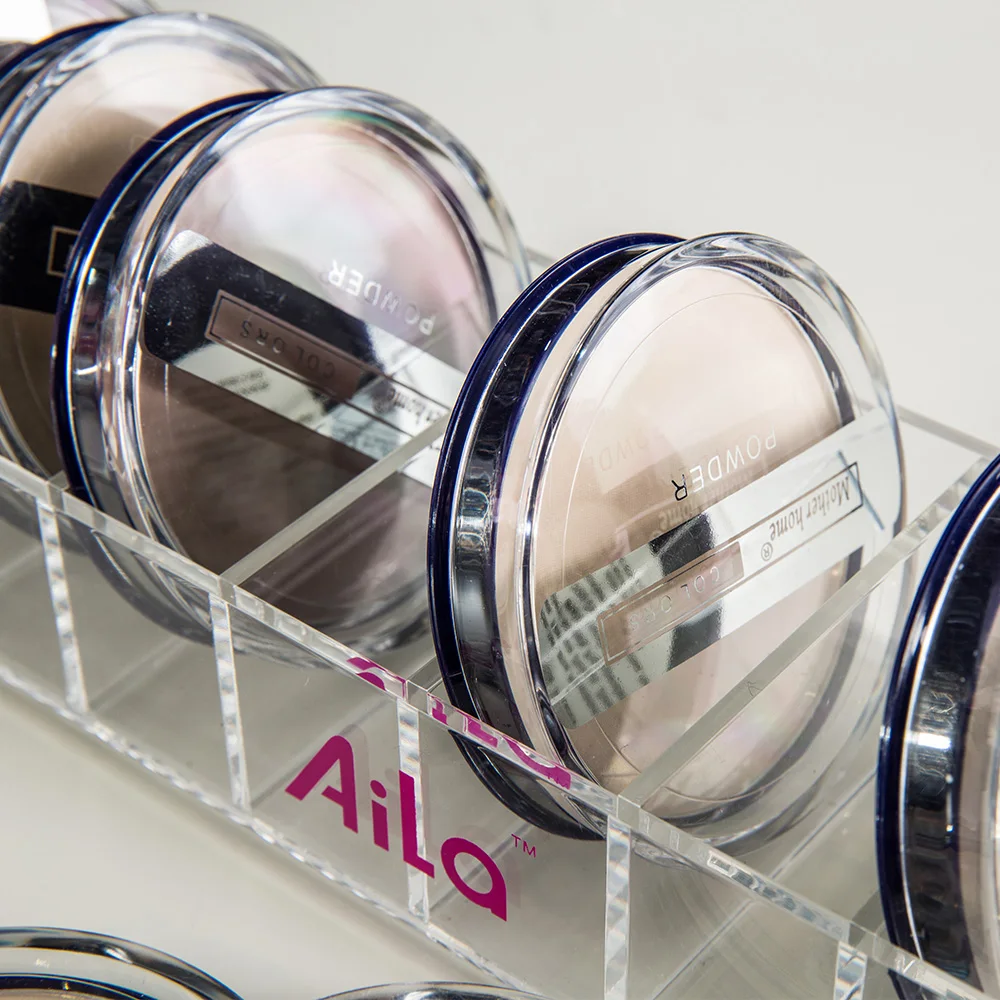 Акриловый прозрачный и черный Компактный органайзер с 8 отделениями для пудры