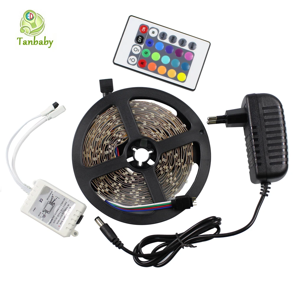 DC12V Светодиодная лента 3528smd 5 м 300led Гибкая RGB/белый/красный + 24 Вт адаптер питания|led