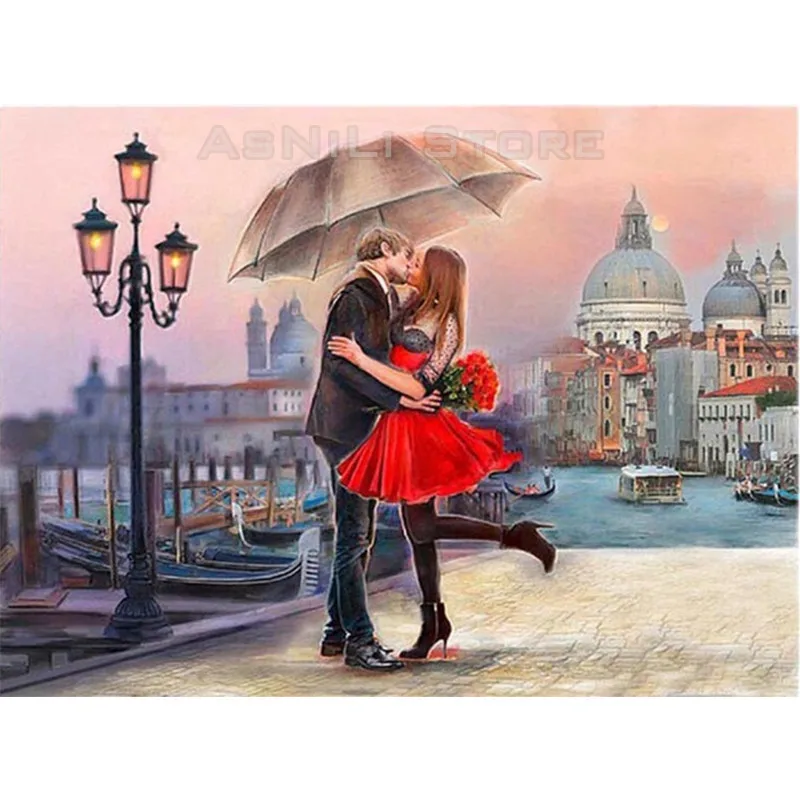 

Full Square / Round Drill 5D Diy diamond painting love,diamond embroidery london,Paris Tower,couple kiss,diamond painting kiss-2