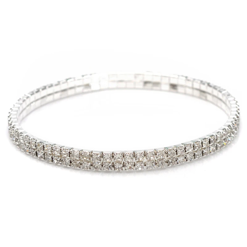 1Pc 1/2 Row Gold Silver Color Crystal Stretch Anklet For Women Girls Elastic Foot Chain Ankle Bracelet Bangle Jewelry Gifts | Украшения и