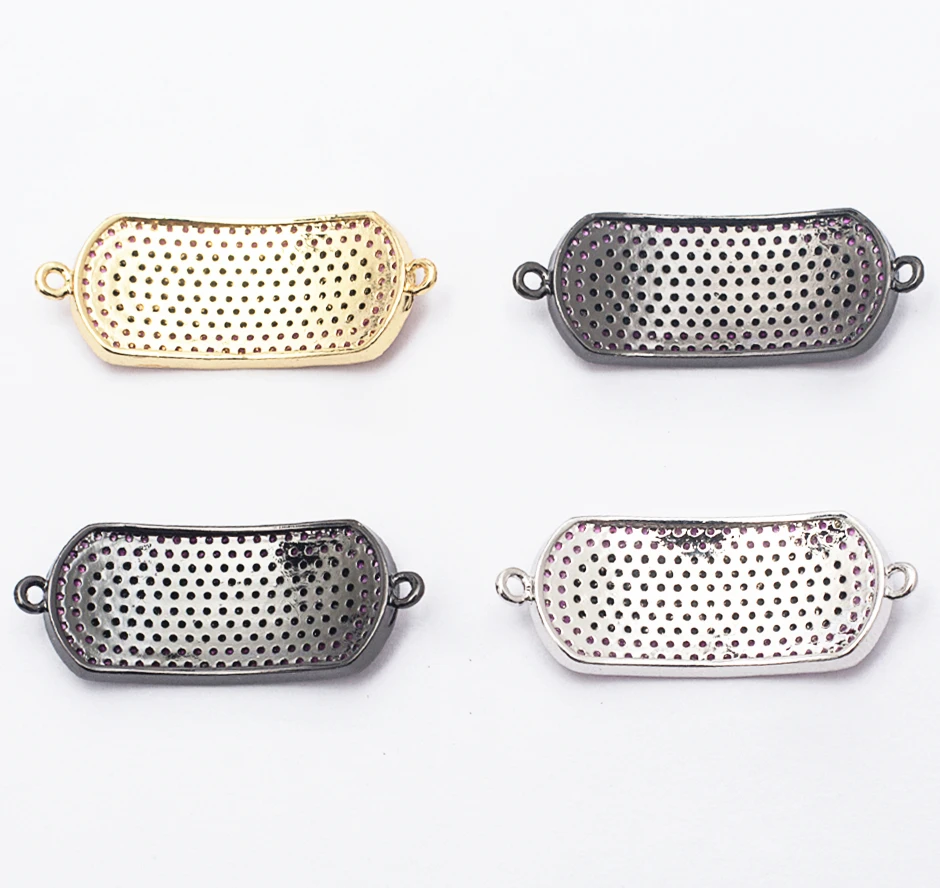 

13*33mm High Quality Brass Cubic Zirconia Shape Connectors DIY Jewelry Findings Making, Weight: 2.6g Model: ZSS024