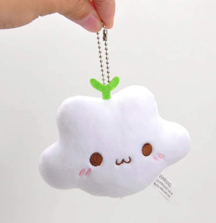 Маленькая плюшевая кукла 10 см с белыми листьями и облаками свадебный букет