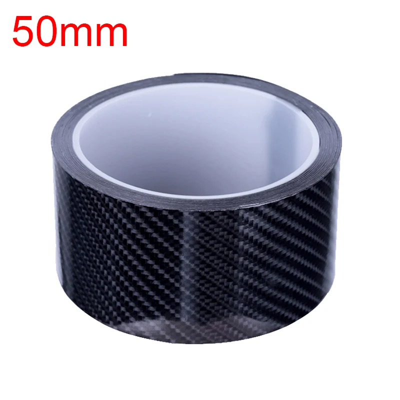 Carbon Fiber 50mm 5D Автомобильная наклейка из углеродного волокна, виниловая 3D наклейка s и Переводные картинки, пленка против царапин, автомобильная дверь, багажник, бампер, протектор, аксессуары - Название цвета: Carbon Fiber 50mm