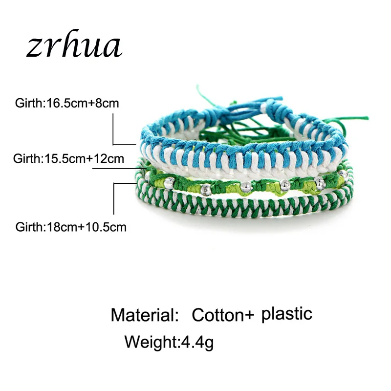 ZRHUA 2018 модные очаровательные розовые/зеленые веревочные браслеты для женщин