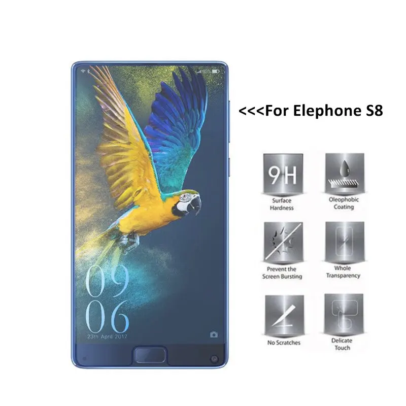 Zerosky для Elephone S8 абсолютная новинка! Премиум закаленное Стекло Ultra Clear с уровнем твердости 9 H Противоударная защитная пленка из закаленного стекла для телефона при пробежке, S8 Экран протектор