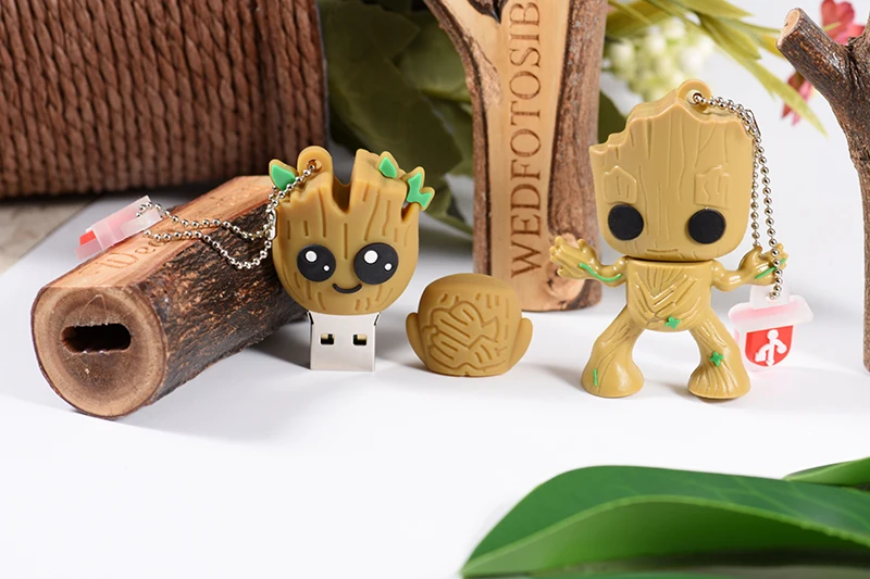 Милый мультфильм Грут usb флэш-диск милый супер heros memory stick Pen drive 4 ГБ 8 ГБ 16 ГБ 32 ГБ 64 Гб 128 ГБ креативный флешка
