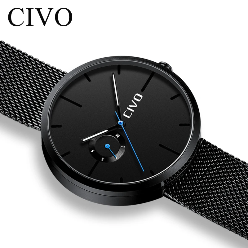 CIVO 2018 новые мужские часы Лидирующий бренд светящиеся руки кварцевые наручные
