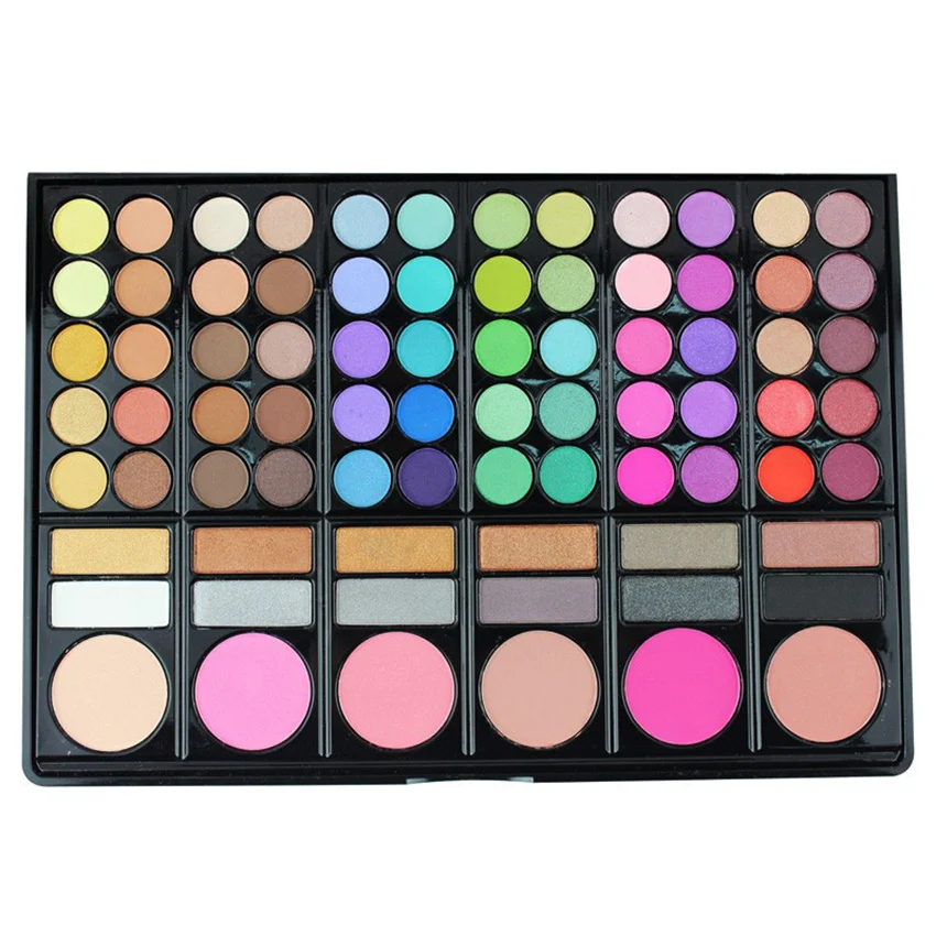 78 pcs eyeshadow palette shadows 60 colors eye shadow 12 Lipstick 3 color Blush and Trimming Waterproof |