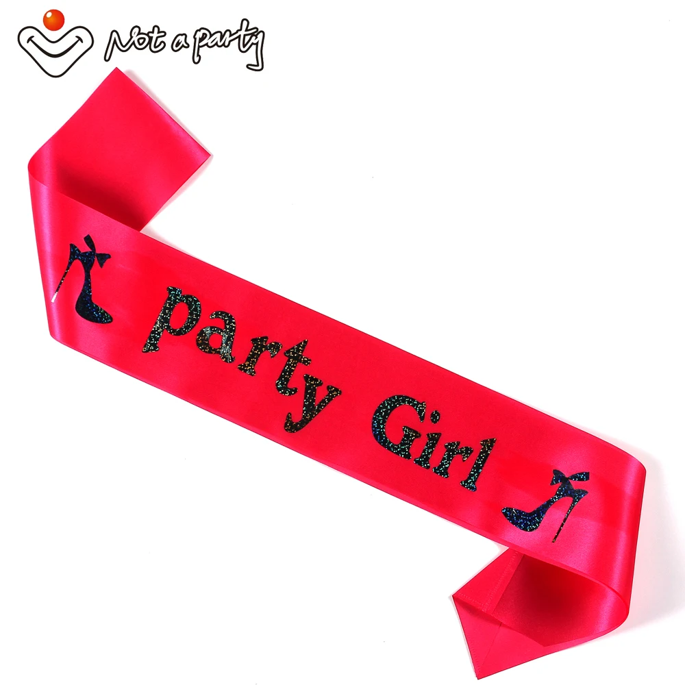 Pinkpartygirl Блестящий Пояс вечерние принадлежности для мероприятий Свадебные События день рождения ленты для девочки девичник холостяцкая Вечеринка принадлежности вечеринка для девочек сувениры - Цвет: Pinkpartygirl