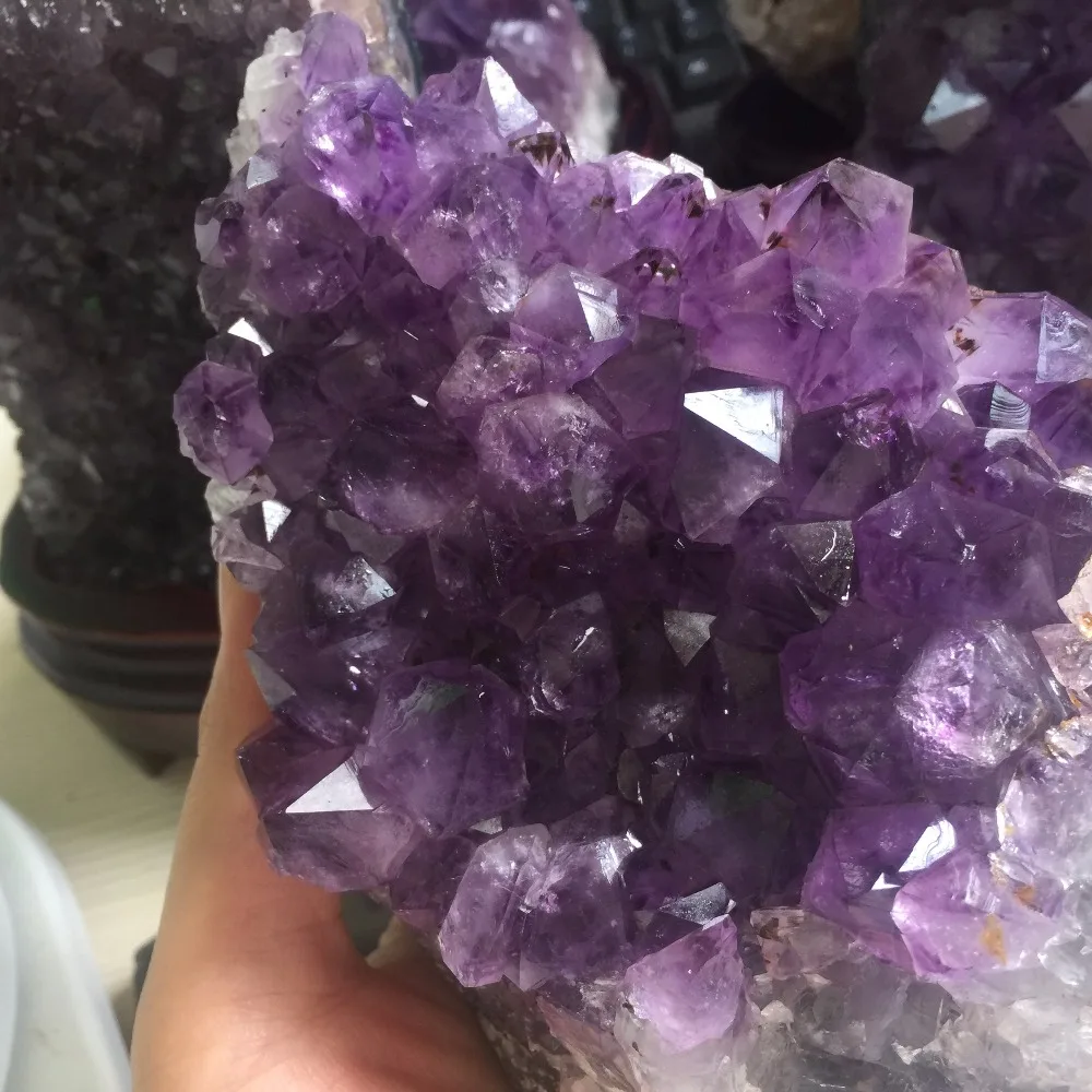 A2-1. 1 кг красивая КВАРЦЕВЫЙ Purply аметистовый геодезический с лечебным действием, образцы точек образец кварца с украшением в виде кристаллов Feng shui продукты