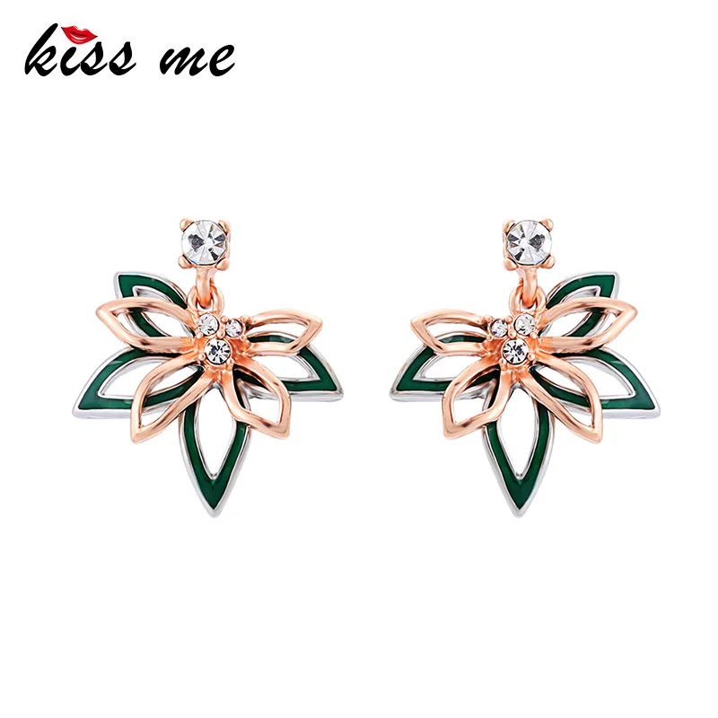 KISS ME корейские серьги новый дизайн цинковый сплав эмаль кристалл модные