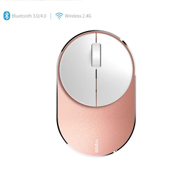 Новая мультирежимная Беспроводная мышь Rapoo M600 переключается между Bluetooth 3,0/4,0 и 2,4G для подключения трех устройств - Цвет: Розовый