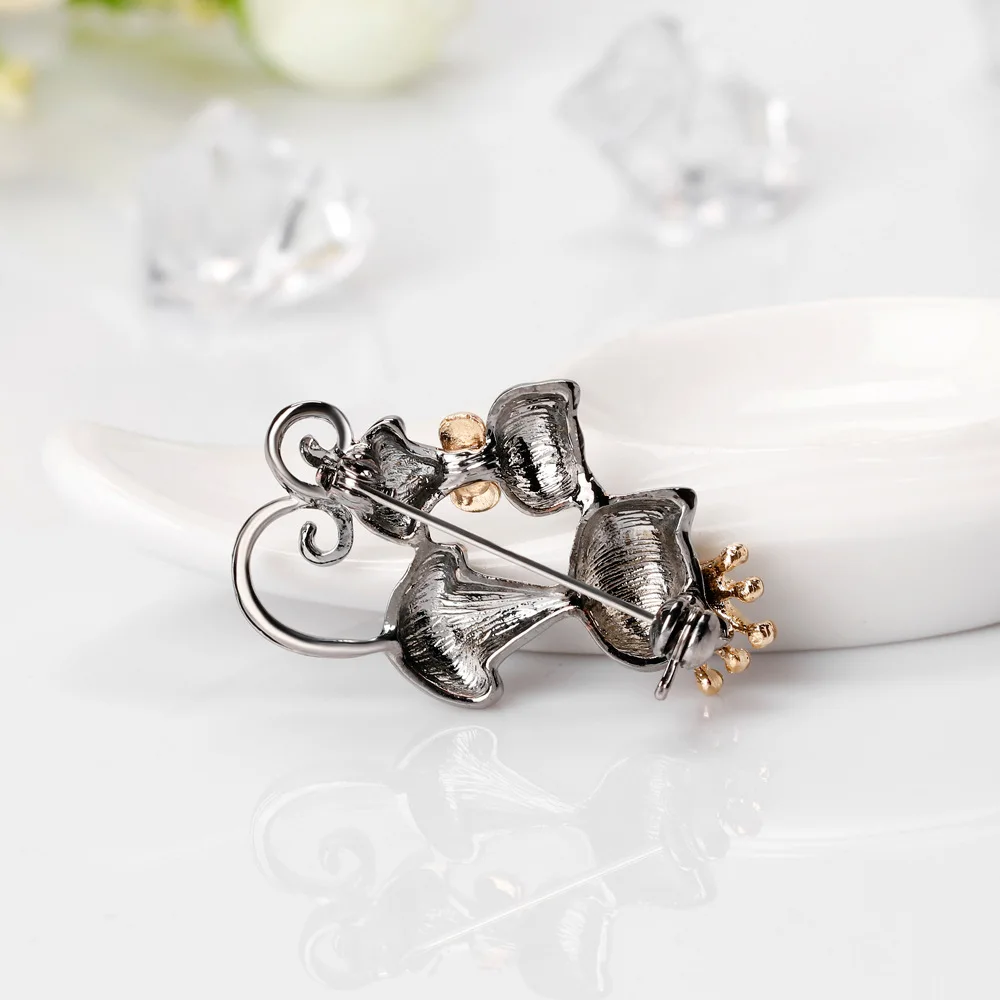 

JUJIE Fashion Cartoon Couple Cat Brooches For Women Rhinestone Crown Animal Brooch Pins Cute Brooch Jewelry Girl Gifts
