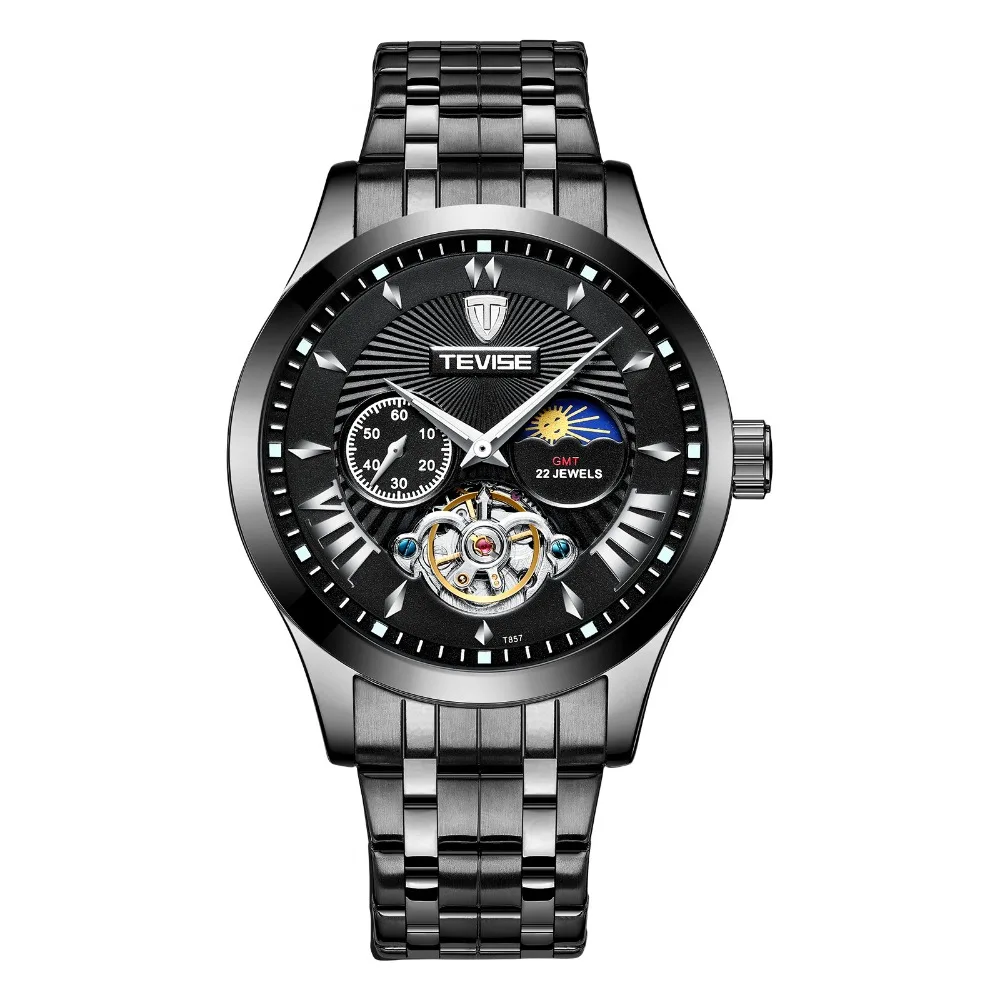 Новинка Tourbillon Tevise Топ бренд Мужские механические часы автоматические Модные