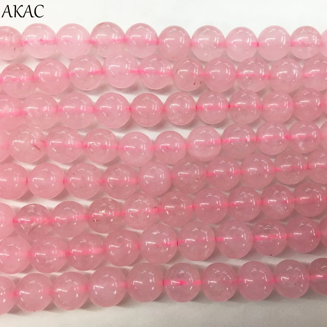 AKAC натуральный розовый КВАРЦЕВЫЙ бисер 6/8/10 мм для изготовления ювелирных