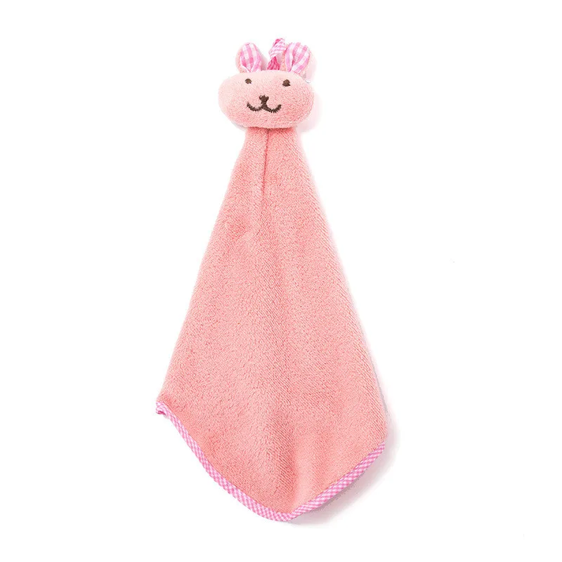

Cartoon Rabbit Cleaning Cloth Hanging Coral Velvet Absorbent Kitchen Bathroom Superfine Fiber Hand Towels Household Clean Tools