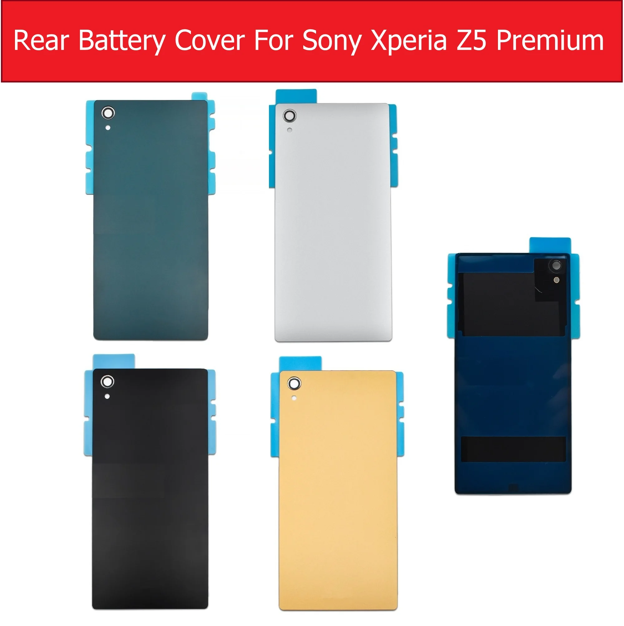 Задняя крышка батарейного отсека для двери стеклянная Sony Xperia Z5 Premium E6883 E6866 E6853 | Чехлы-накладки -32904217262