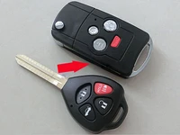 4 buttons replacement modified flip folding remote key shell case for toyota camry key fob blank us style