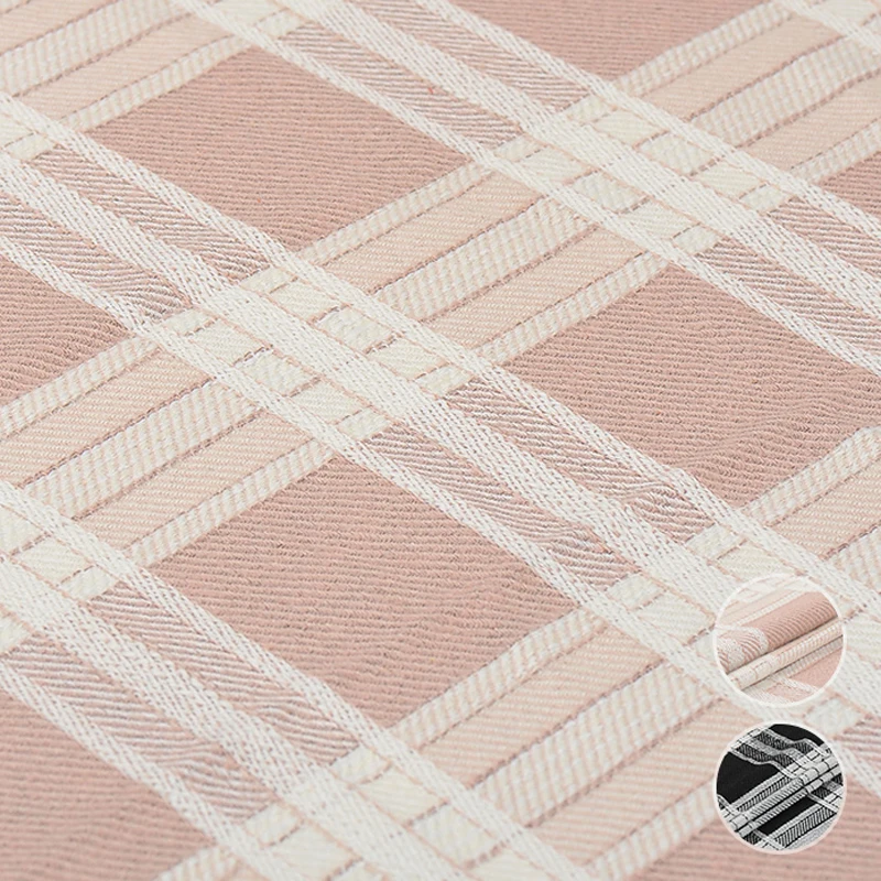 

150CM Wide 650G/M Weight Black Pink Check Wool Viscose Fabric for Autumn Winter Jacket Overcoat Dress J128